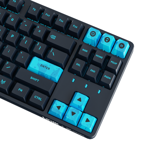 Lirik x Matrix Black & Blue Custom Mechanical Gaming Keyboard Colab