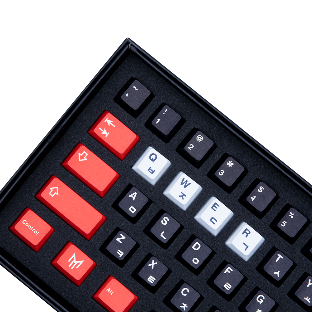 Matrix Gaming Keyboard Keycaps PBT Doubleshot Black & Red Gaming Keycaps